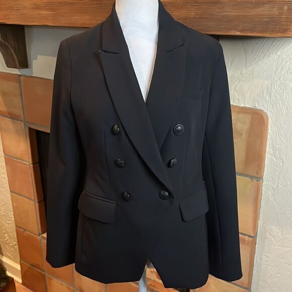 Express SuperSoft Twill Black Double-Breasted Embellished Button Blazer, size S - Picture 1 of 12